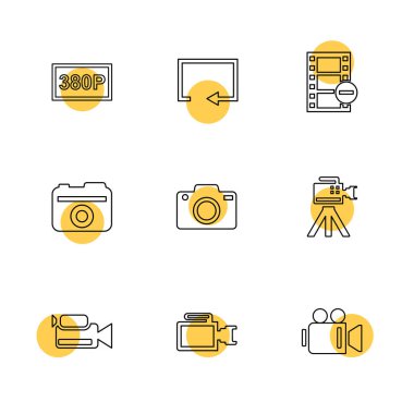 Beyaz arka plan üzerinde renkli minimalist düz vektör app simgeleri