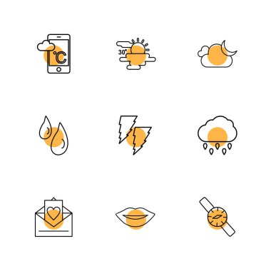 Beyaz arka plan üzerinde izole düz app simge kümesi