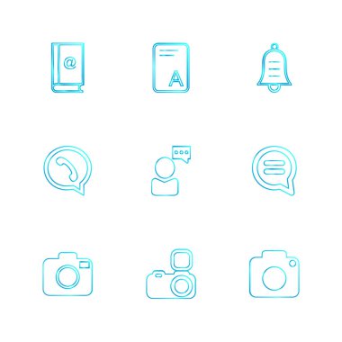 Beyaz arka plan, vektör çizim minimalist simgeleri