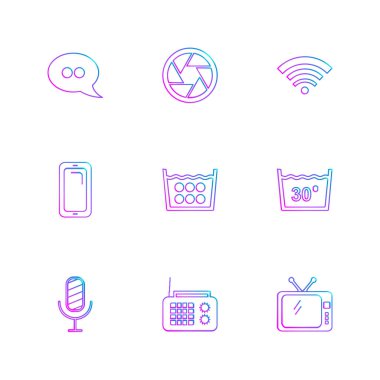 Minimalist düz app simgeler, vektör çizim dijital cihazlar için