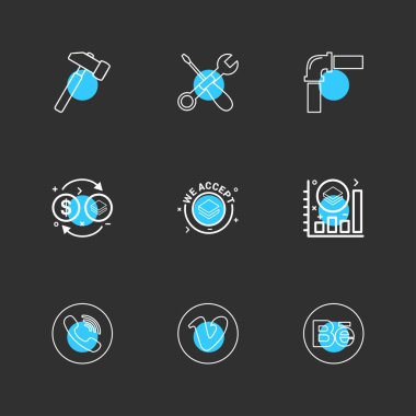 düz vektör çizim simgeler, App simgelerin ayarlamak   