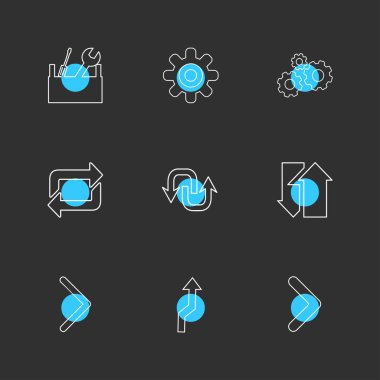 farklı minimalist düz vektör app simgeler siyah arka plan üzerine