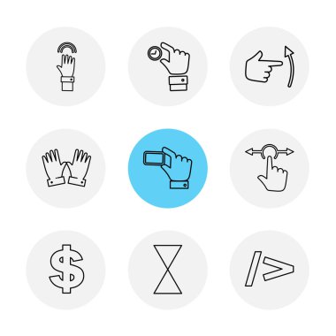 minimalist düz vektör app simgeleri beyaz arka plan üzerinde