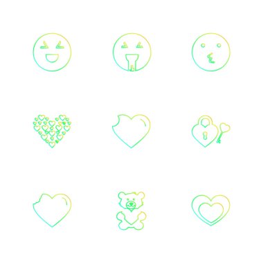 Beyaz arka plan üzerinde izole düz app simge kümesi