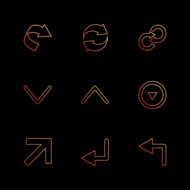 oklar yön işaretçiler yaratıcı simgeler ayarla, düz özel koleksiyon vektör