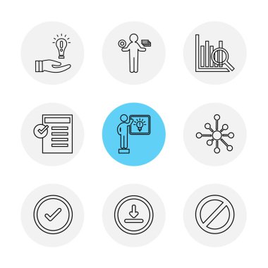 Minimalist düz app simgeler, vektör çizim dijital cihazlar için