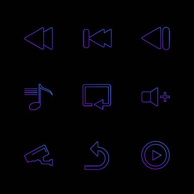 siyah arka plan üzerine minimalist düz app simgeleri