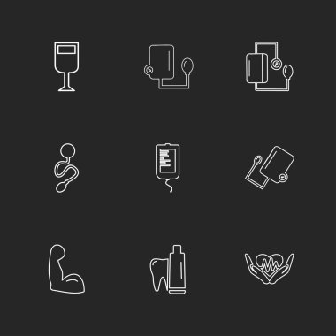 siyah arka plan üzerine minimalist düz app simgeleri