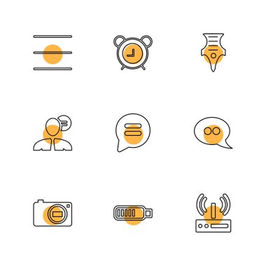 minimalist düz vektör app simgeleri 