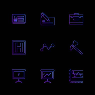 Minimalist düz app simgeler, vektör çizim dijital cihazlar için