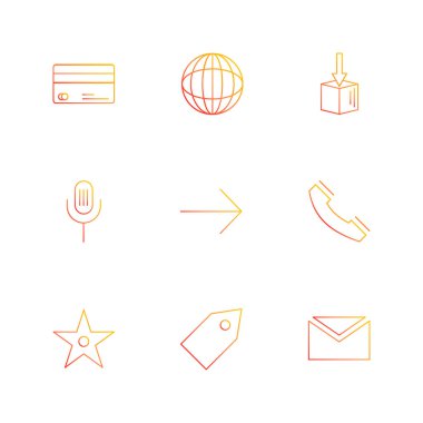 Beyaz arka plan üzerinde izole minimalist düz app simgeleri