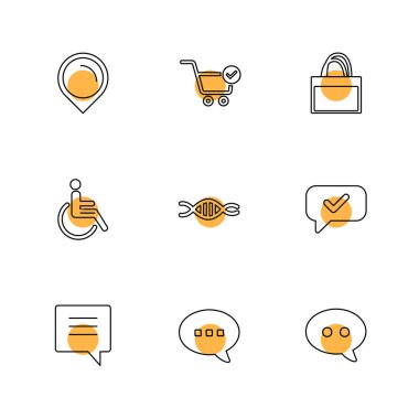 Minimalist düz app simgeler, vektör çizim dijital cihazlar için