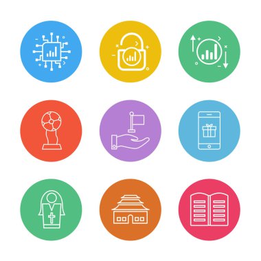 Farklı minimalist düz vektör app simgeleri