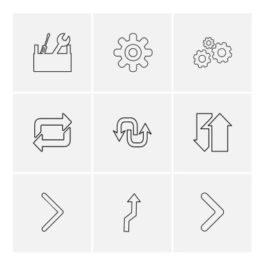 Farklı minimalist düz vektör app simgeleri