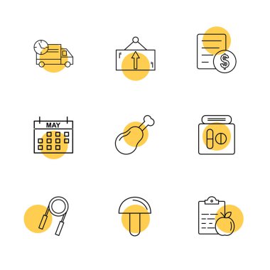 minimalist düz vektör app simgeleri 