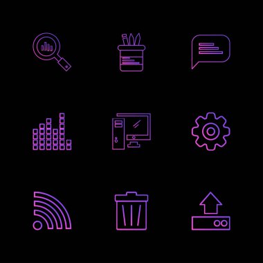 iş simgeleri kümesi, vektör illüstrasyonu 