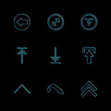 minimalist düz vektör app simgeler siyah arka plan üzerine