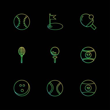 siyah arka plan üzerine minimalist düz app simgeleri