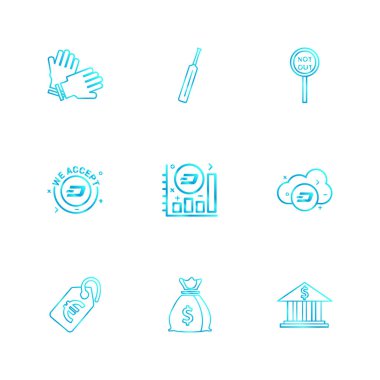 minimalist düz vektör app simgeleri beyaz arka plan üzerinde