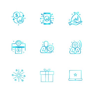 Beyaz arka plan üzerinde izole minimalist düz app simgeleri