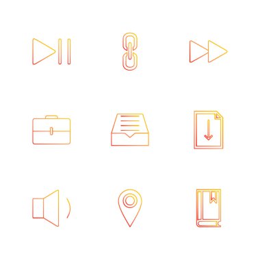 minimalist düz vektör app simgeleri beyaz arka plan üzerinde