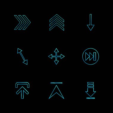 oklar yön işaretçiler yaratıcı simgeler ayarla, düz özel koleksiyon vektör