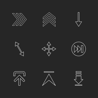 siyah arka plan üzerine minimalist düz app simgeleri