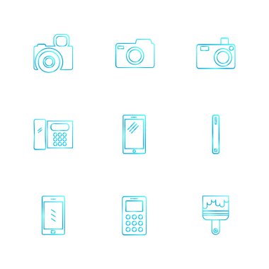 Beyaz arka plan üzerinde izole minimalist düz app simgeleri