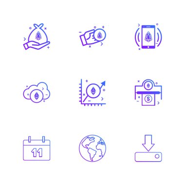 Beyaz arka plan üzerinde izole minimalist düz app simgeleri