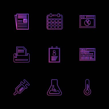 iş ve finans, siyah arka plan üzerine Internet düz vektör app simgelerin ayarlamak