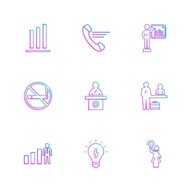 Beyaz arka plan üzerinde renkli minimalist düz vektör app simgeleri