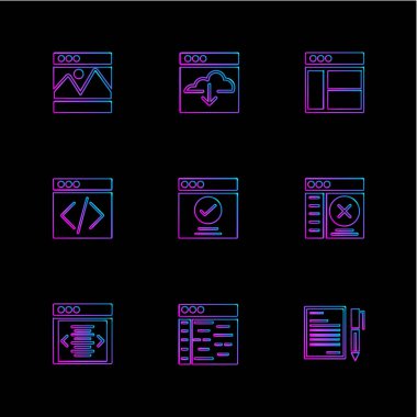 siyah arka plan üzerine minimalist düz app simgeleri