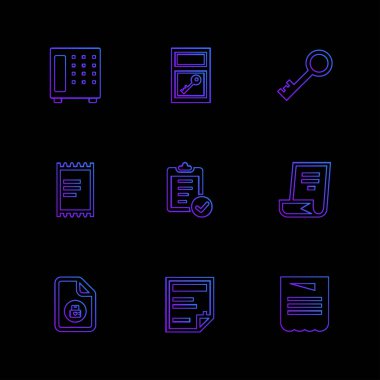 minimalist düz vektör app simgeler siyah arka plan üzerine