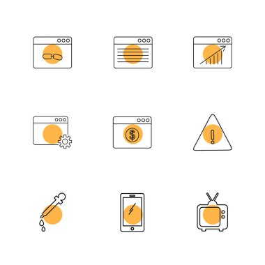 Beyaz arka plan basit düz app simgeleri