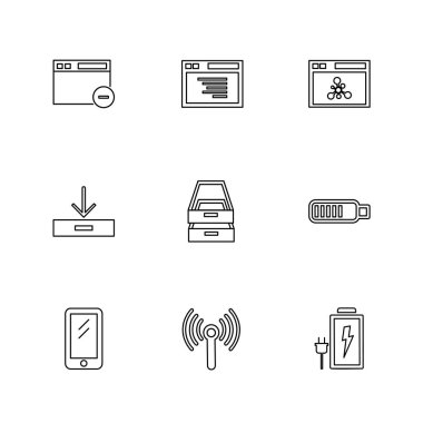 düz vektör çizim simgeler, App simgelerin ayarlamak 