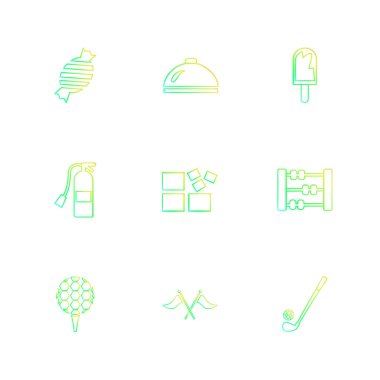 Beyaz arka plan üzerinde izole düz app simge kümesi