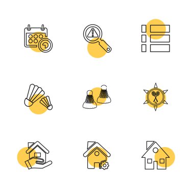 farklı minimalist düz vektör app simge kümesi