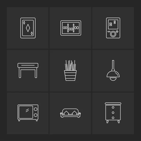 Iconos Aplicaciones Planas Minimalistas Ilustración Vectorial Para Dispositivos Digitales — Archivo Imágenes Vectoriales