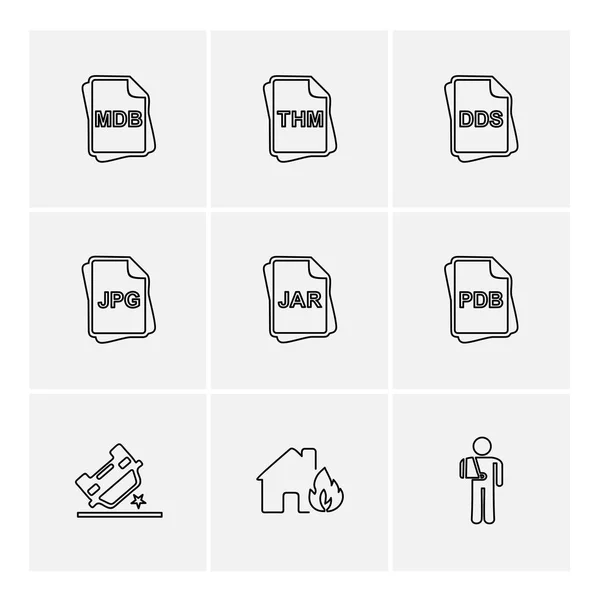 Icone App Piatto Minimalista Sfondo Bianco — Vettoriale Stock
