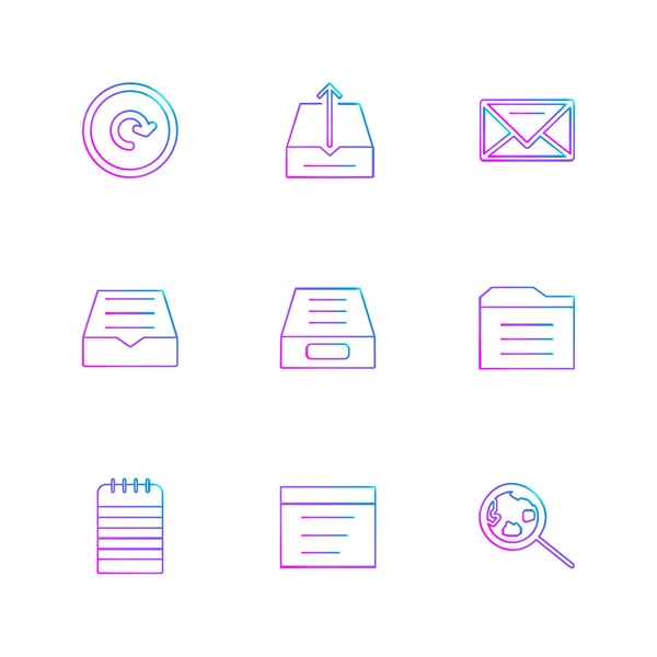 Iconos Ilustración Vectorial Conjunto Iconos Sobre Fondo Blanco — Vector de stock