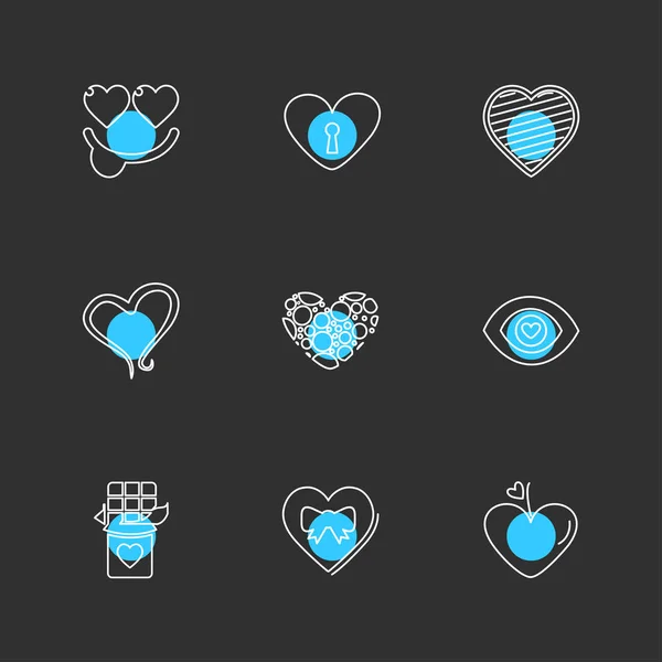 Corazones Iconos Web Vector Ilustración — Vector de stock