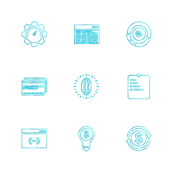 Colección Vectorial Iconos Diseño Plano Creativo Negocios — Vector de stock