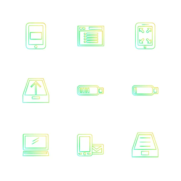Icônes Application Vectoriel Plat Minimaliste Coloré Sur Fond Blanc — Image vectorielle