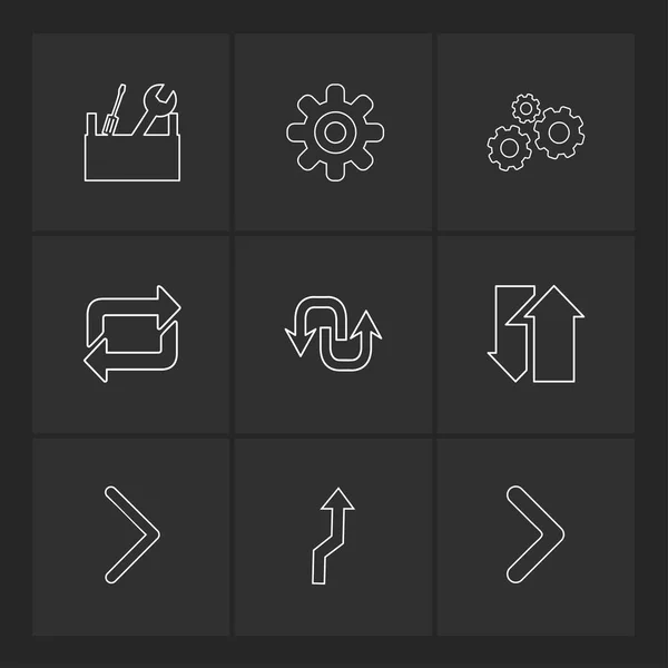 Minimalistische Flache App Symbole Vektorillustration Für Digitale Geräte — Stockvektor