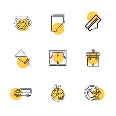 beyaz zemin üzerine minimalist düz app simgeleri
