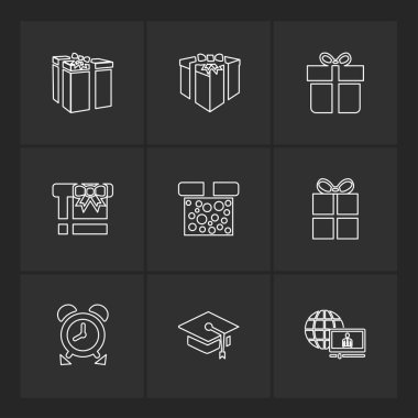 siyah arka plan üzerine minimalist düz app simgeleri