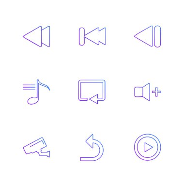 Beyaz arka plan üzerinde izole düz app simge kümesi