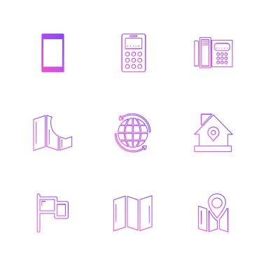 minimalist düz vektör app simgeleri 