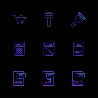 siyah arka plan üzerine minimalist düz app simgeleri