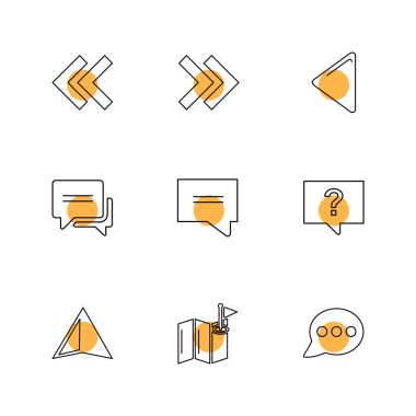 Beyaz arka plan üzerinde renkli minimalist düz vektör app simgeleri